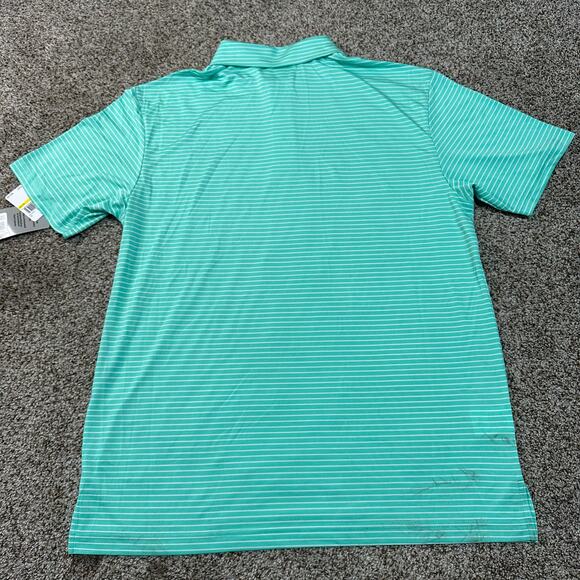 PGA TOUR Men's Striped Golf Polo Shirt In Cockatoo - Picture 2 of 16
